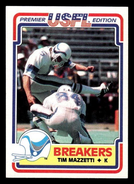 1984 Topps USFL Football #78 Tim Mazzetti New Orleans Breakers 2