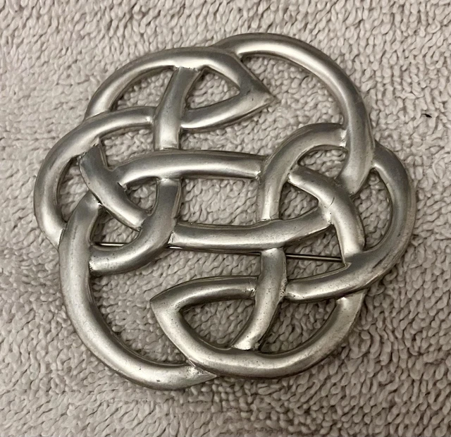 Vintage Pewter Brooch in a Celtic Design by St. Justin