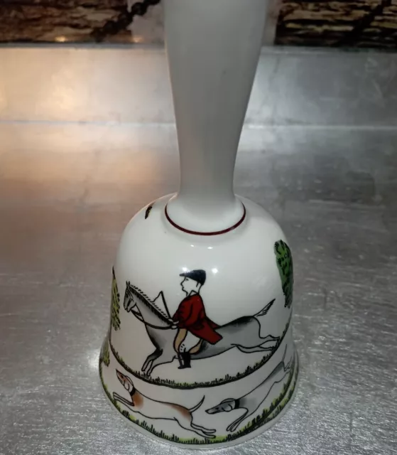 Crown Staffordshire Fox Hunting Scene Long Handle Bell 3