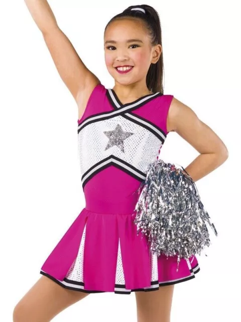 Dance  Costume Size Large Child Dansco 20250 Hot Pink Jazz Sequin Tap Spandex St