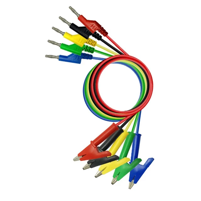 COPPER PVC WIRE Banana Plug Alligator Clip Multimeter Test Leads Cable ...