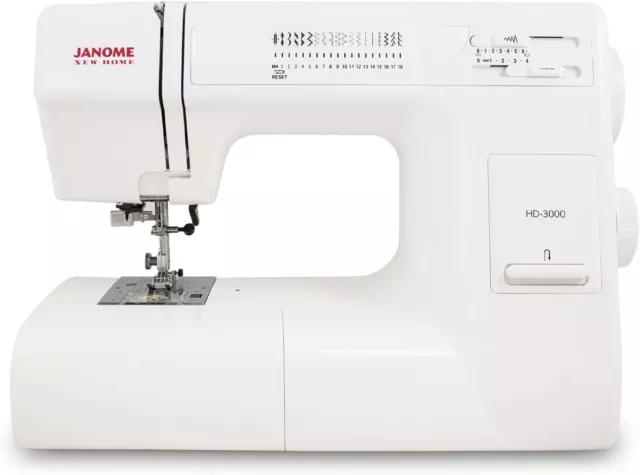 Janome HD-3000 Heavy Duty Sewing Machine w 18 Built in Stitches Hard Case