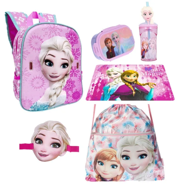 Frozen Elsa Disney 3D Avec Masquer Set 6pezzi Sac à Dos 3D École Maternelle