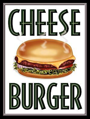 Retro Cheese Burger Poster Vintage Metal Tin Signs Kitchen Plaque