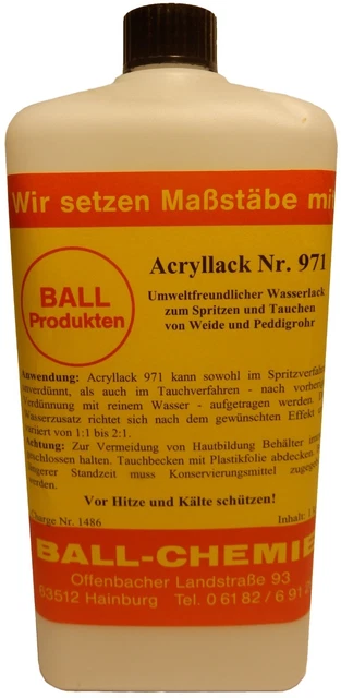 Korblack Acryllack Wasserlack 1kg Weide Peddigrohr Spritzen & Tauchen Korblack Acryllack Wasserlack 1kg Weide Peddigrohr Spritzen & Tauchen