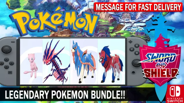 Pokemon Sword & Shield 6IV Zacian, Zamazenta, Eternatus, Mew Battle Ready!!