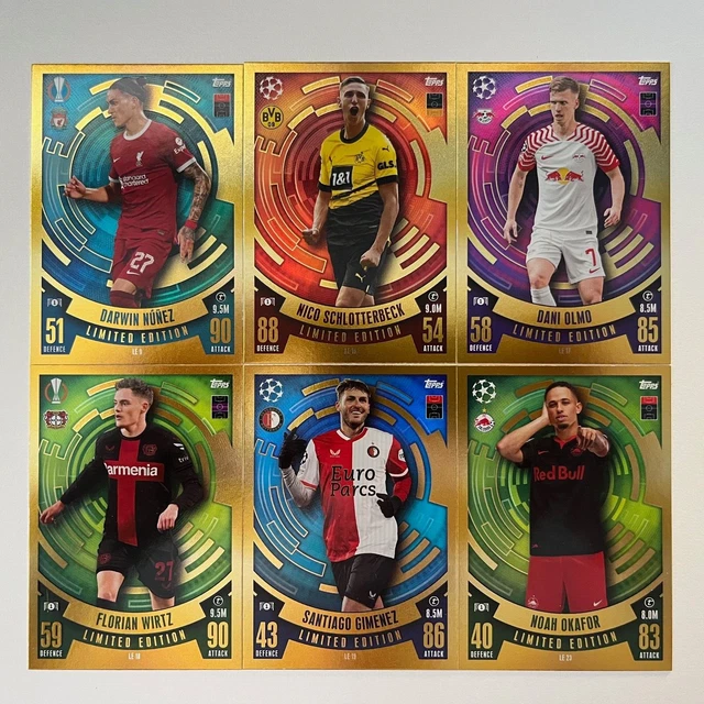 TOPPS MATCH ATTAX Champions League 2023/2024 1st 6 x Limited Edition