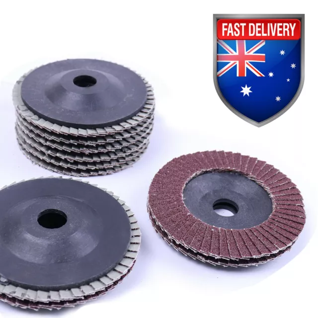 10Pcs 80 Grit Angle Grinder Flap Sanding Disc Grinding Wheels 100x3x16mm