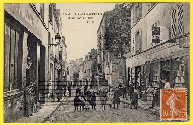 cpa 94 CHARENTON le PONT (Val de Marne) RUE de PARIS Commerce EPICERIE de CHOIX