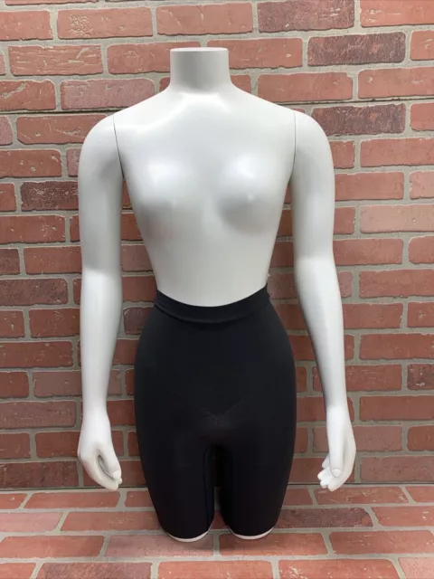 NWT Spanx “Power Shorts” Black High Waist Mid Thigh Shaping Shorts Womens Size L