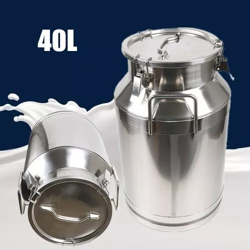 Stainless Steel 40L/10.56 Gallon Milk Can - Heavy Duty Farm Milk Jug Milk Bucket 2