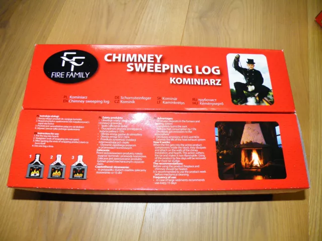 SPECIAL OFFER for new season!!!!! 2x CHIMNEY flue SWEEPER LOG SOOT cleaner RED