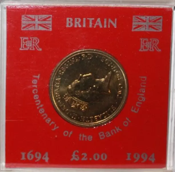 RARE 1994 £2 COIN TERCENTENARY OF THE BANK OF ENGLAND in UNC in BOE COIN Case!