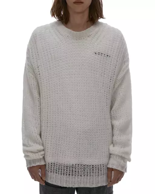 Helmut Lang Men's Double Logo Crewneck Sweater MSRP $550 Size L, 4C 695