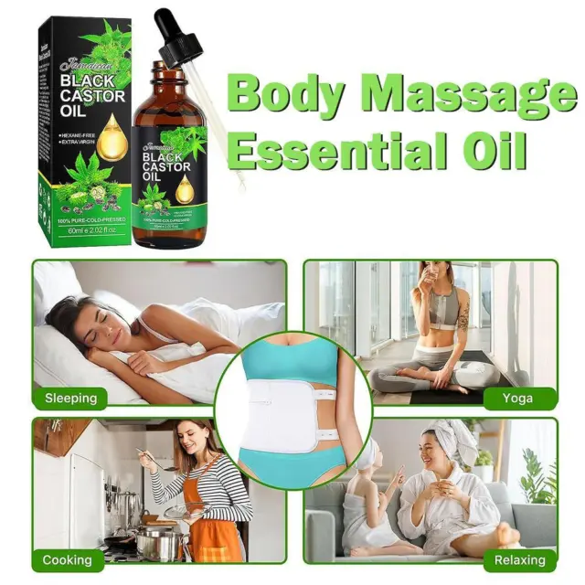 1PCS 60ml Body Massage Essential Oil Jamaica Black Oil Castor F6Z5
