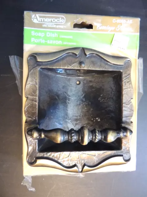 Unused In Box Amerock Carriage House Brass Soap Dish Holder Recessed C-9050-Ae