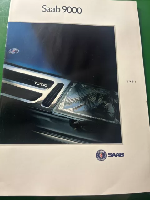 The Saab 9000 Models Inc Turbo Genuine Car Sales Brochure Collectable 1990