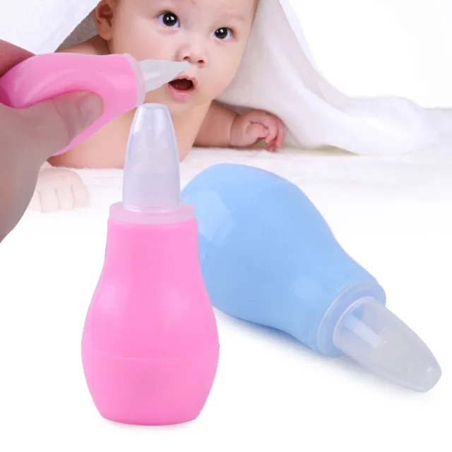 2x Infant Soft Silicone Nasal Aspirator Vacuum Sucker Nose Mucus Snot Clean Pump