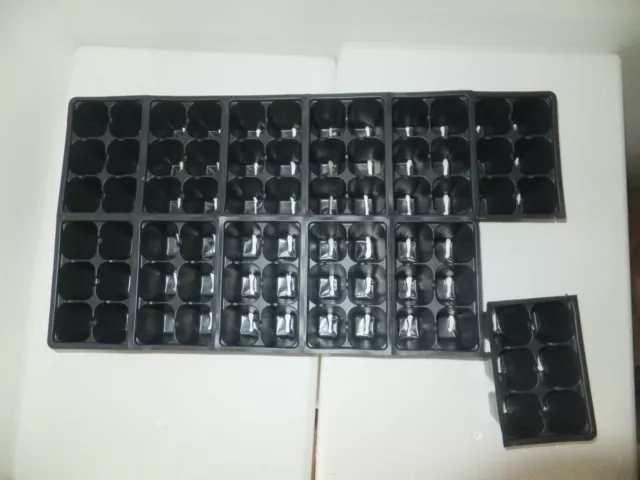Set of 3 SHEETS 1206 Tray Inserts Packs New Plastic (216 cells; fills 3 flats)