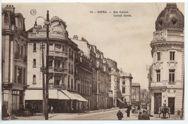 REIMS - Marne - CPA 51 - les rues - la rue Carnot
