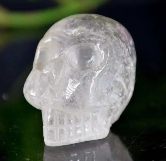 100%Natural White crystal quartz Skull hand Carved Crystal reiki healing 9