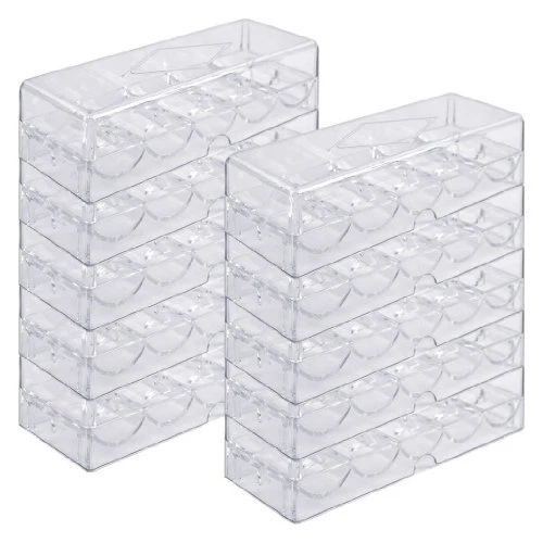 Acrylic Poker Chip Rack/Tray with Covers (Set of 10), Clear