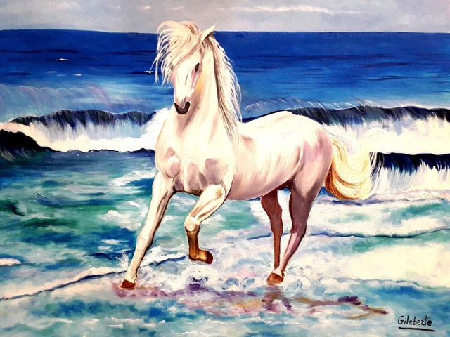 Caballo en la playa   obra de Gilaberte