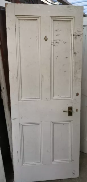 Reclaimed Original Victorian Panel Pine Door 805 x 2015mm