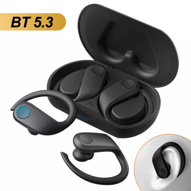 Wireless Bluetooth 5.3 Earphones Headphones Sport Gym Earbuds with Mic Earhooks