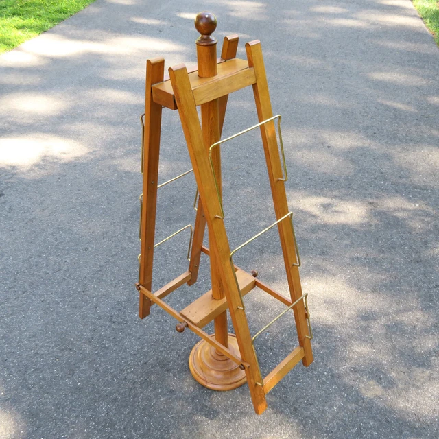 Vintage Abercrombie & Fitch Retail Wood Display Stand Tiered Rack 49" Height