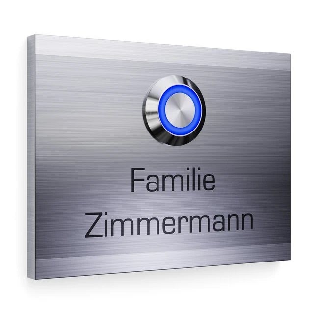 Targa Campanello Led Graviers Design - Acciaio Inox Personalizzabile, Made In Germany