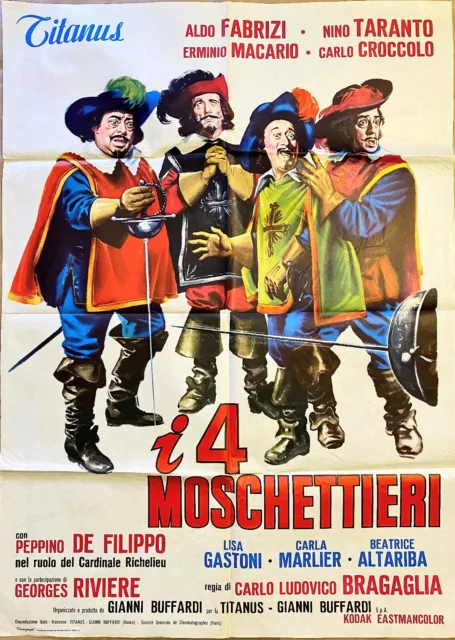 I 4 MOSCHETTIERI  - Manifesto Affiche Originale - 2F - Aldo Fabrizi - 1963 -