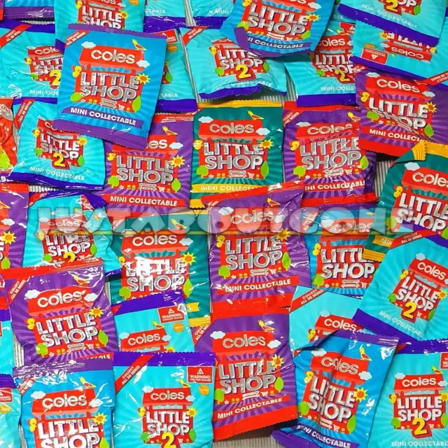 65 X Coles LITTLE SHOP 1 & 2 ⫽ UNOPENED Sealed PACKS Bulk Lot Mini Collectables