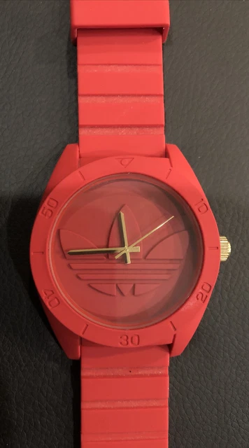 ADIDAS SANTIAGO XL Red Dial Red Rubber Strap Mens Watch ADH2714