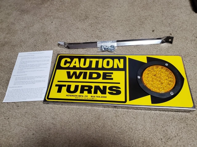 Peterson Caution Wide Turns Warning right Signal light arrow Trailer 4506-amp