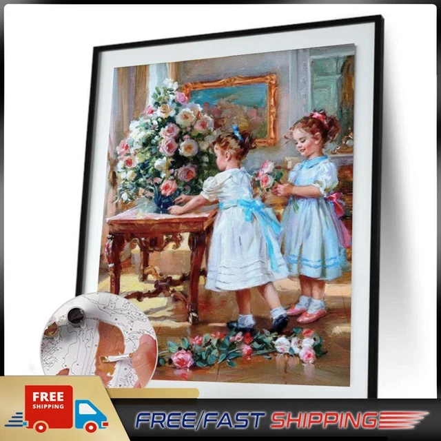 Two Sisters Oil Paint By Numbers Kit DIY Acrylic Painting Frameless Gift (B2205)