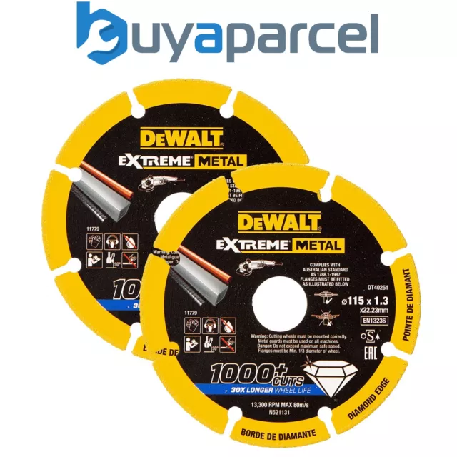 Dewalt DT40251 Extreme Metalmax Diamond Disc Cutting Grinding Wheel 115mm X 2