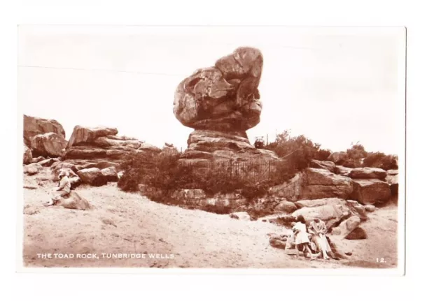 BRITISH Old Vintage Postcard The Toad Rock Tunbridge Wells Kent REAL PHOTO !