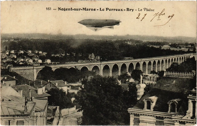 PC DIRIGEABLE NOGENT-SUR-MARNE-LE PERREUX-BRY AIRSHIP AVIATION (a39308)