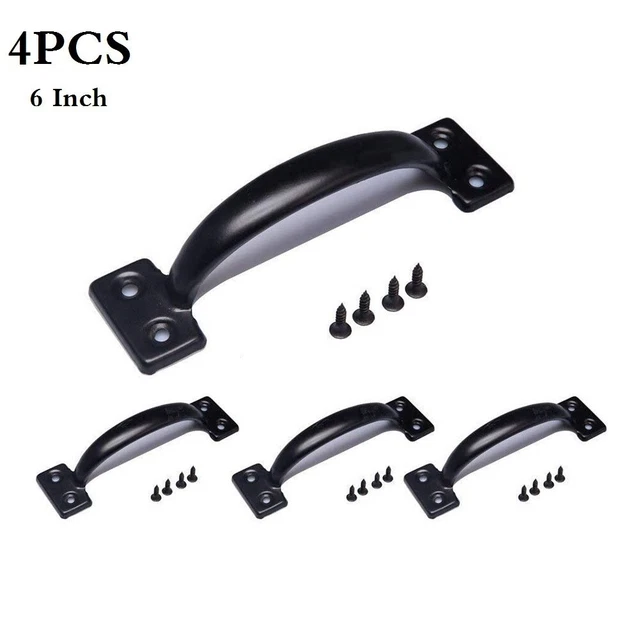 4/8 Pcs/ Door Handles Heavy Duty Cast-Iron Rustic Garden Gate Shed Barn Pull/New
