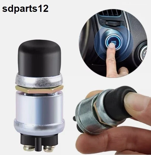 Bouton Poussoir Démarrage 12V Avec LED - 50A - Pour Voiture, Bateau, Camion - Installation Facile Sans Clé