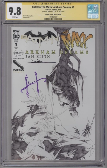 BATMAN/THE MAXX: Arkham Dreams #1 CGC SS 9.8 Signed Sam Keith Jae Lee Variant