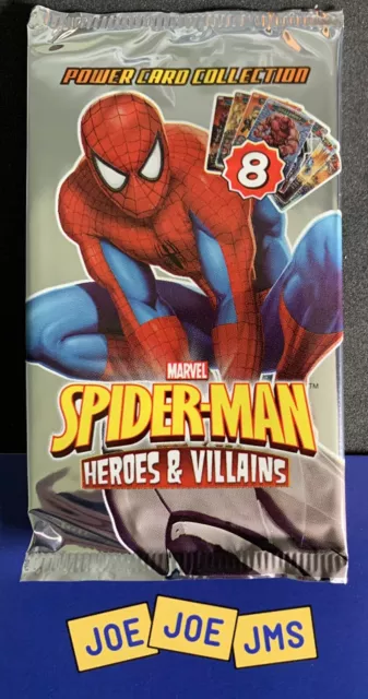 Marvel Spiderman Heroes and Villains Cards - Sealed Booster Pack Packet Rare