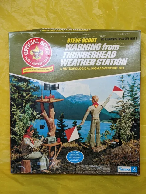 🟢🟤 Vintage Steve Scout WARNING FROM THUNDERHEAD WEATHER STATION Kenner 1974 🟤
