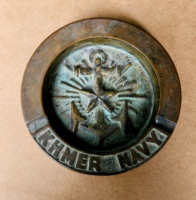 Extremely Rare Khmer Navy Vintage Brass Ashtray Vietnam War Ephemera Cambodia Extremely Rare Khmer Navy Vintage Brass Ashtray Vietnam War Ephemera Cambodia