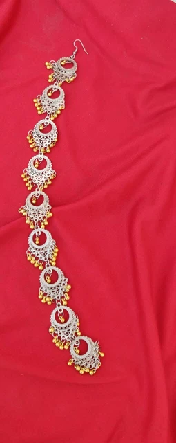 Silver Oxidised Human Braiding Hair Designing Emblished Hair Braid for Womens