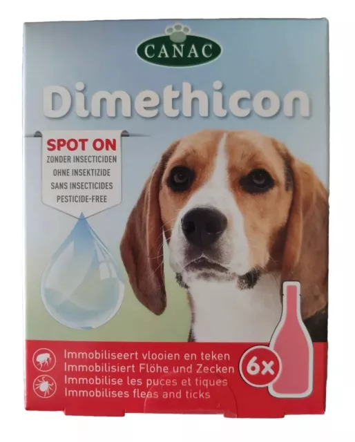6x Flohmittel Anti Floh Anti Zecken für Hunde Spot On Dimethicon (6x 1,5ml)