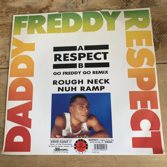 DADDY FREDDY - Respect - 1990 UK 3-track 12" Vinyl Single KRT19 2