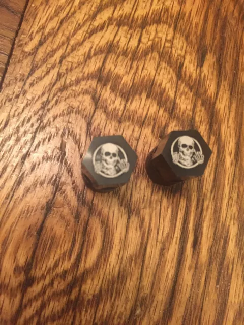 2 skull valve caps harley davidson fatboy sportster road king soft tail chopper