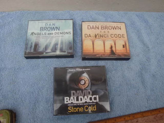 3 x audio cds DAN BROWN The Da Vinci Code & Angels & Demons-David Baldacci stone